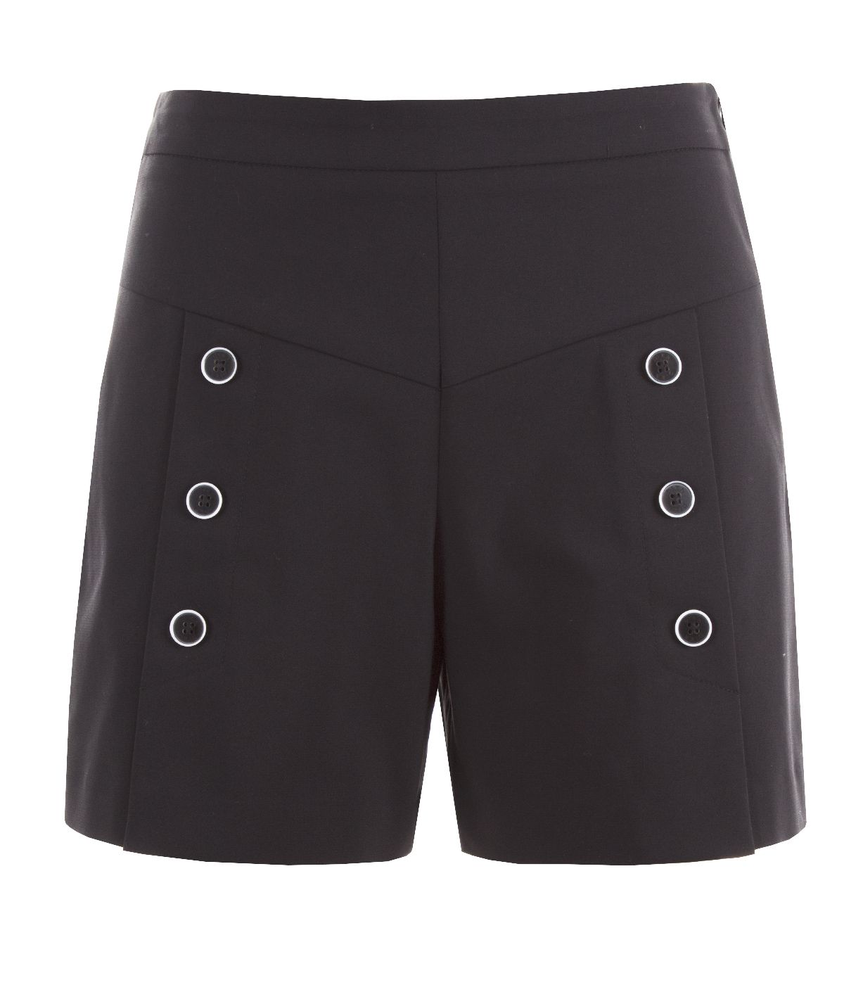 Tailored shorts with decorative buttons, with cotton in the composition 0
